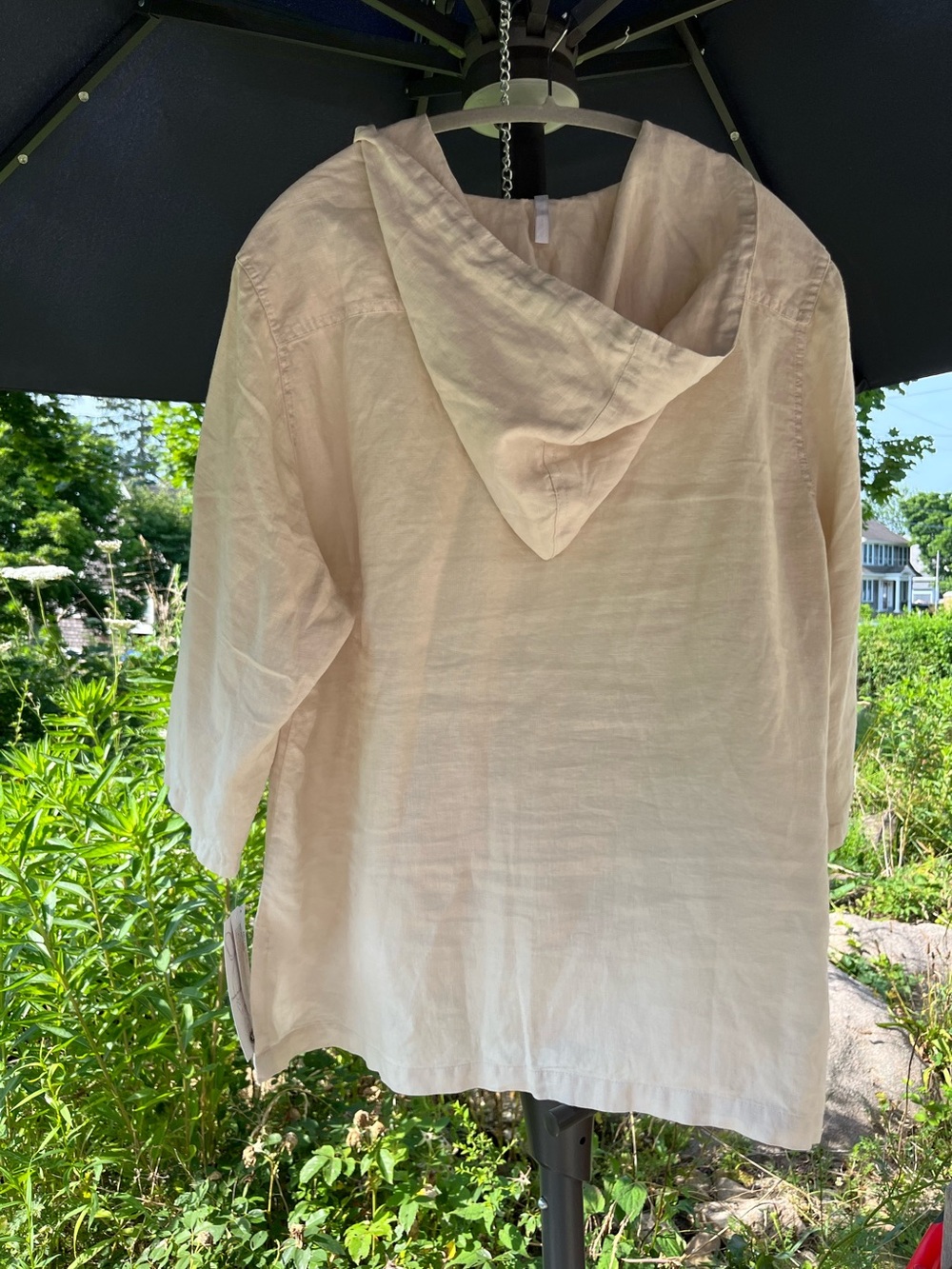 NWT Linen hoodie oatmeal beige nude color XL